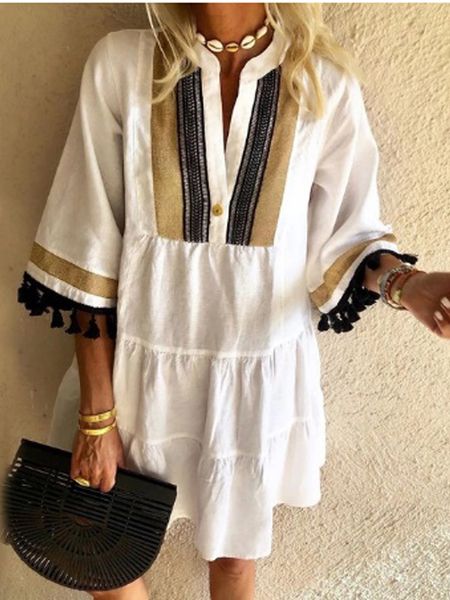bohemian floral printed temperament beach dress women leisure fashion half sleeve short dresses loose v-neck summer dress, Black;gray
bohemian floral printed temperament beach dress women leisure fashion half sleeve short dresses loose v-neck summer dress, Black;gray