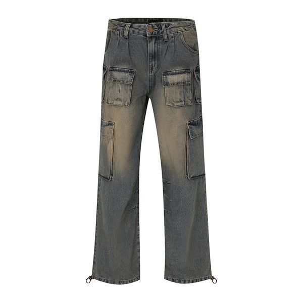 high street wide cargo trousers fashion casual multi pocket mop denim pants baggy washed jeans vintage, Black;brown
high street wide cargo trousers fashion casual multi pocket mop denim pants baggy washed jeans vintage, Black;brown