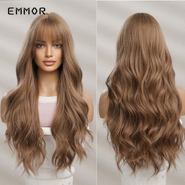 brown synthetic long wavy wigs with bangs cosplay natural hair for women high temperature fiber wigfactory direct, Black
brown synthetic long wavy wigs with bangs cosplay natural hair for women high temperature fiber wigfactory direct, Black