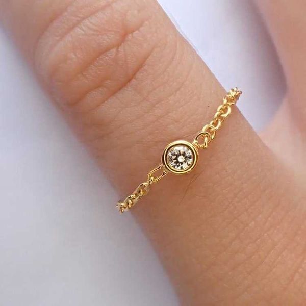 new design s925 sterling silver diamond gold plated cz link chain ring for women
new design s925 sterling silver diamond gold plated cz link chain ring for women
