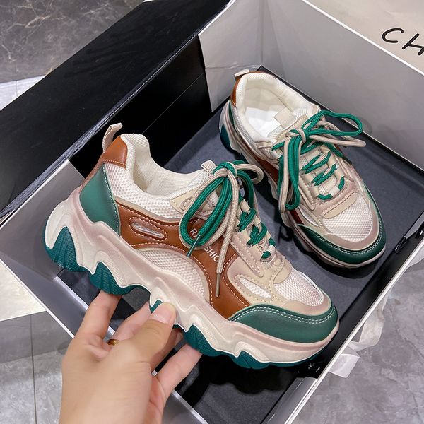 womens shoes 2022 fashion colorblock sneakers mesh breathable platform 5cm ladies casual shoes spring autumn sneakers, Black 
womens shoes 2022 fashion colorblock sneakers mesh breathable platform 5cm ladies casual shoes spring autumn sneakers, Black