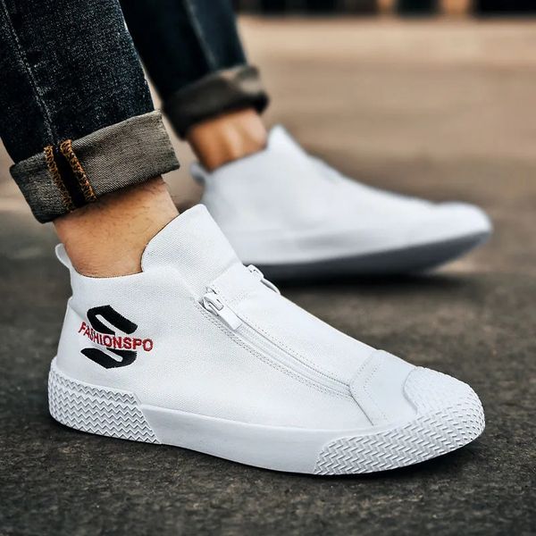 double zippers canvas flat loafers men vulcanized shoes for school boys casual breathable sneakers men espadrilles running shoes, Black
double zippers canvas flat loafers men vulcanized shoes for school boys casual breathable sneakers men espadrilles running shoes, Black