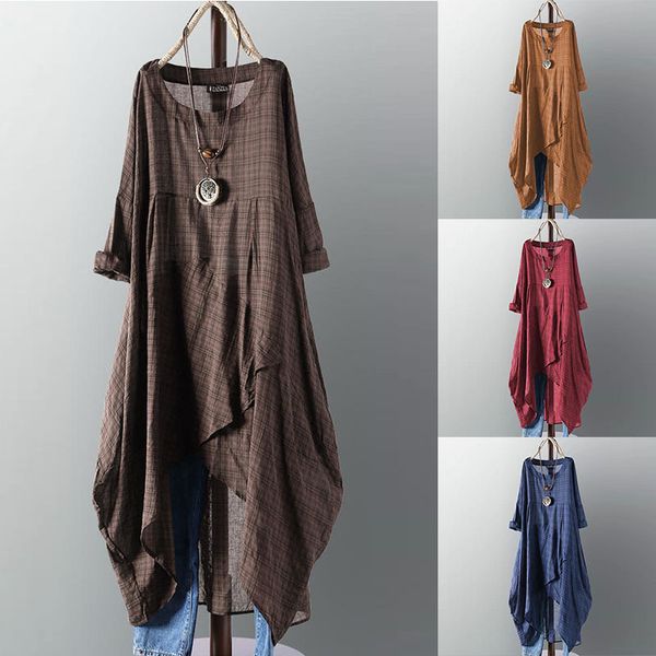 kaftan check dress women's irregular sundress zanzea 2023 casual long sleeve midi vestidos female o neck robe femme oversize, Black;gray
kaftan check dress women's irregular sundress zanzea 2023 casual long sleeve midi vestidos female o neck robe femme oversize, Black;gray