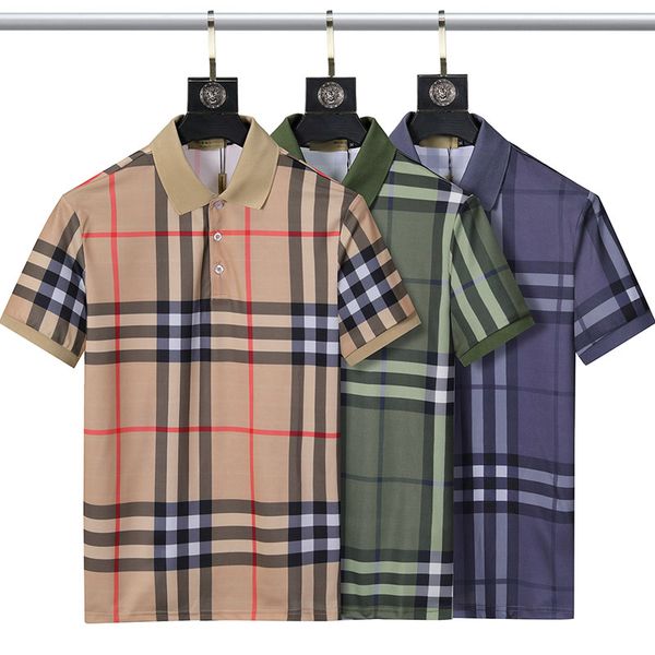 designer men's polo fashion t shirt burbereys dress shirt luxury loose silk short sleeve casual business dress plaid brand multi color, White;black
designer men's polo fashion t shirt burbereys dress shirt luxury loose silk short sleeve casual business dress plaid brand multi color, White;black