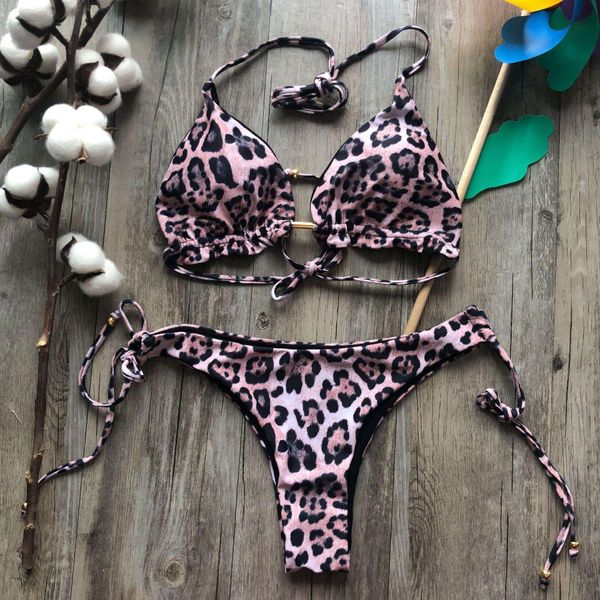 tong leopard print bikini solid color womens swimsuit lace up swimwear split, White;black
tong leopard print bikini solid color womens swimsuit lace up swimwear split, White;black