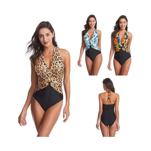 one piece swimsuit for women digital printing halter lace up tight backless little chest gathered womens, White;black
one piece swimsuit for women digital printing halter lace up tight backless little chest gathered womens, White;black