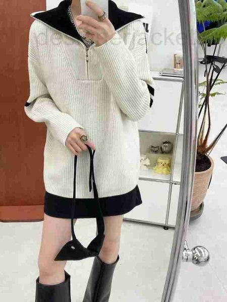 women's sweaters designer high-end women clothing, new autumn/winter color contrast stitching, minimalist style zipper, large lapel swe, White;black
women's sweaters designer high-end women clothing, new autumn/winter color contrast stitching, minimalist style zipper, large lapel swe, White;black