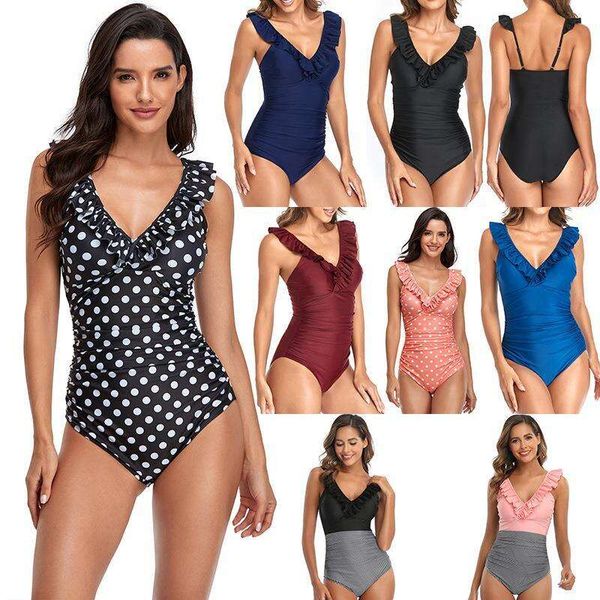 one piece triangle swimsuit ruffled collar shoulder strap fashion multi color conservative womens, White;black
one piece triangle swimsuit ruffled collar shoulder strap fashion multi color conservative womens, White;black