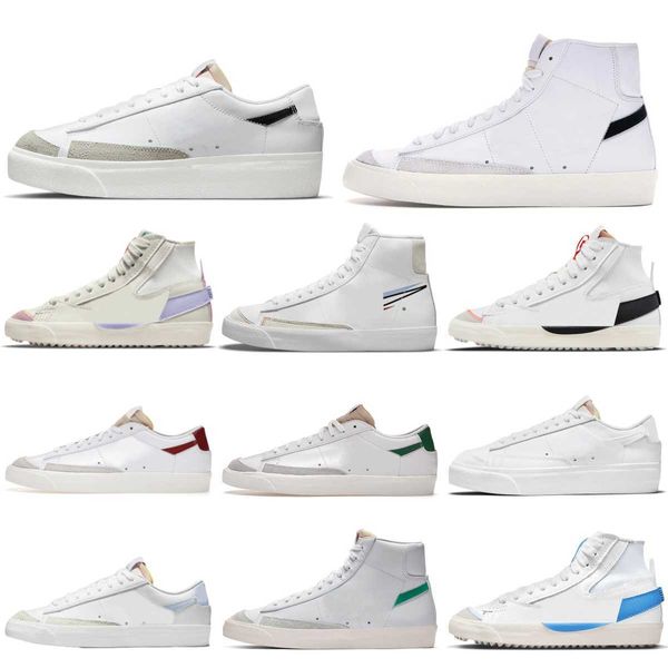 Image of Trainers Blazer Mid 77 High Casual Shoes Mens Women Designers Low Blazers OG Vintage Jumbo Black White Blue Red Indigo Pine Green Summit Arctic Punch Sail Gum Sneakers