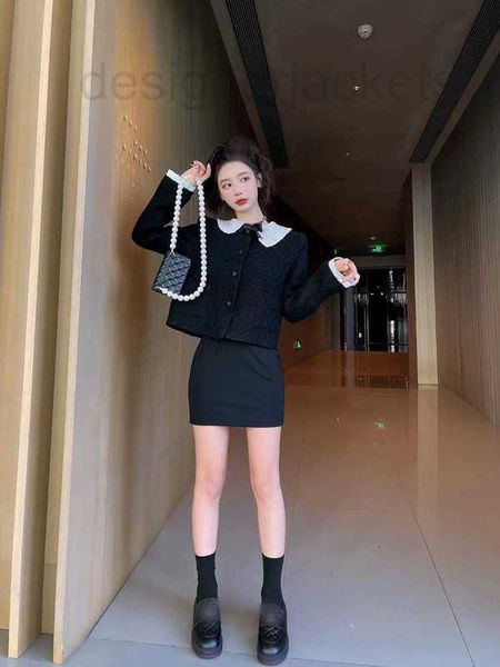 women's jackets designer high end autumn/winter french hooked flower doll neck sweet bow coat bm6l, Black;brown
women's jackets designer high end autumn/winter french hooked flower doll neck sweet bow coat bm6l, Black;brown