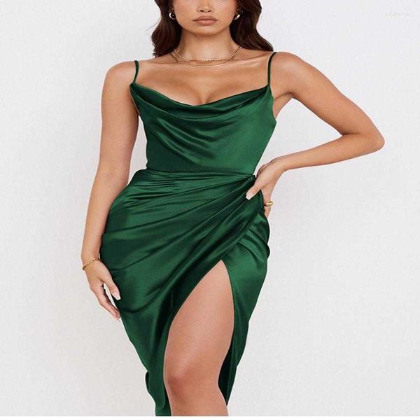 casual dresses 2023 summer satin dress split adjustable strap ruched cowl neck zipper female party elegant woman vestidos, Black;gray
casual dresses 2023 summer satin dress split adjustable strap ruched cowl neck zipper female party elegant woman vestidos, Black;gray