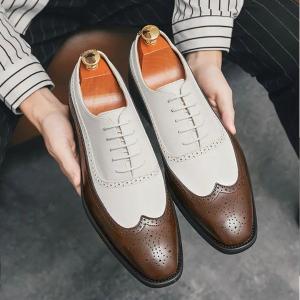 new block shoes men pu stitching lace-up carved business dress shoes comfortable classic oxford shoes, Black
new block shoes men pu stitching lace-up carved business dress shoes comfortable classic oxford shoes, Black