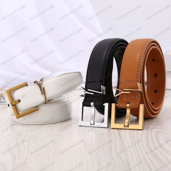 

New Belt for Women Genuine Leather 3.0cm Width High Quality Men Designer Belts Y Buckle Cnosme Womens Waistband Cintura Ceintures with Box, Color 4
