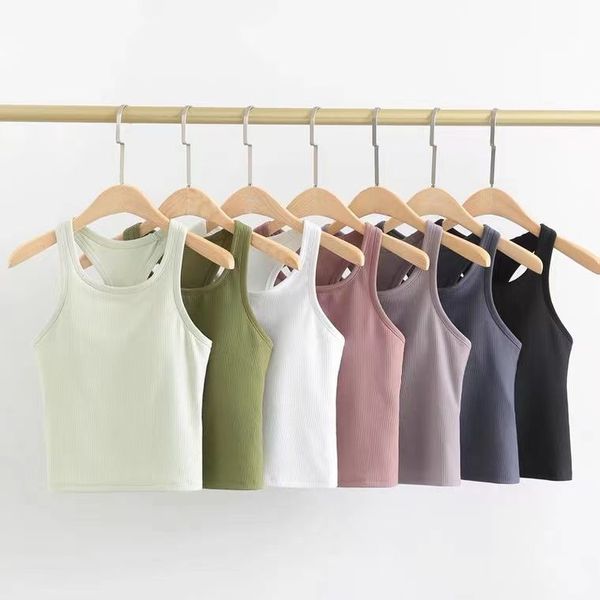 designer tank womens slim fit sleeveless yoga outfits shirt brushed women workout sports with padded bra
designer tank womens slim fit sleeveless yoga outfits shirt brushed women workout sports with padded bra