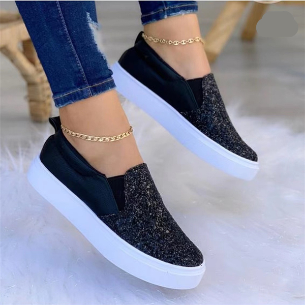 2022 new ladies flat shoes rhinestone shiny vulcanized shoes womens thick sole slip-on fashion casual sports shoes women, Black
2022 new ladies flat shoes rhinestone shiny vulcanized shoes womens thick sole slip-on fashion casual sports shoes women, Black