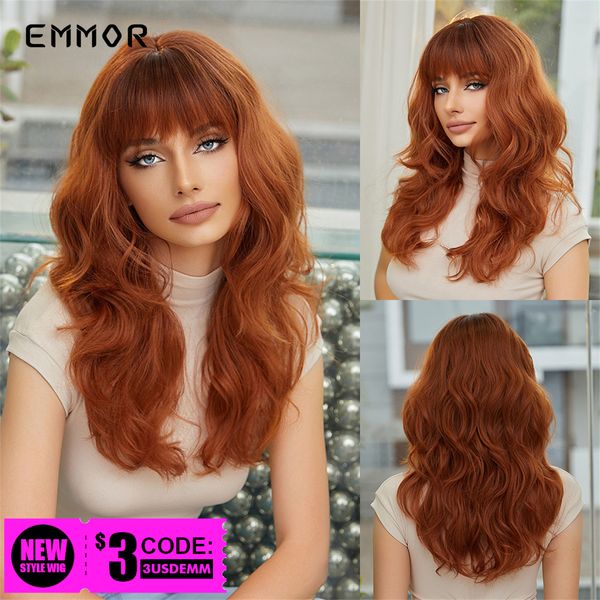 emmor synthetic ombre copper red brown wig medium long wavy hair with bangs for women heat resistant daily cosplay party wigsfac, Black
emmor synthetic ombre copper red brown wig medium long wavy hair with bangs for women heat resistant daily cosplay party wigsfac, Black