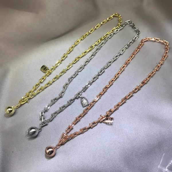 designer necklace small lock necklace horseshoe chain metal ball lock pendant hip hop style clavicle chain party gift, Silver
designer necklace small lock necklace horseshoe chain metal ball lock pendant hip hop style clavicle chain party gift, Silver