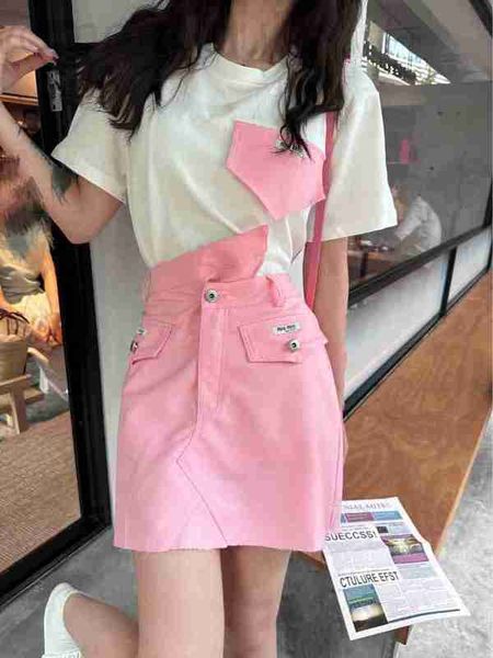 two piece dress designer summer designer small circle neck contrast pocket short sleeve t-shirt with irregular washed cotton skirt fz0d, White
two piece dress designer summer designer small circle neck contrast pocket short sleeve t-shirt with irregular washed cotton skirt fz0d, White