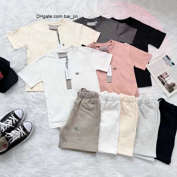 clothing baby ess sets kids boys girls toddlers tshirts shorts essentials designer clothes summer luxury fear tracksuit children youth outfi, White