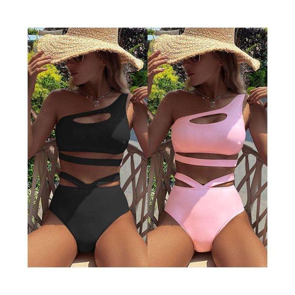 swimsuit solid color one shoulder split high waist t back swimwear women, White;black
swimsuit solid color one shoulder split high waist t back swimwear women, White;black