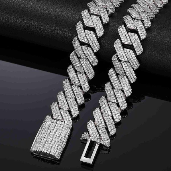 custom 19mm miami cuban link chains thick diamond prong link iced out 3 row setting cuban chain hip hop necklace gift for men, Silver
custom 19mm miami cuban link chains thick diamond prong link iced out 3 row setting cuban chain hip hop necklace gift for men, Silver