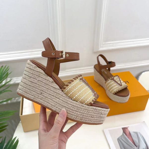 women's waterproof platform sandals dermis slip on narrow band wedge shoe straw muffin soles evening shoes luxury designer high shoes w, Black
women's waterproof platform sandals dermis slip on narrow band wedge shoe straw muffin soles evening shoes luxury designer high shoes w, Black