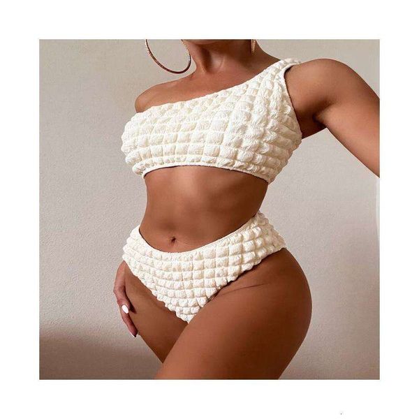 swimwear pure color bikini womens one shoulder high waist split swimsuit, White;black
swimwear pure color bikini womens one shoulder high waist split swimsuit, White;black