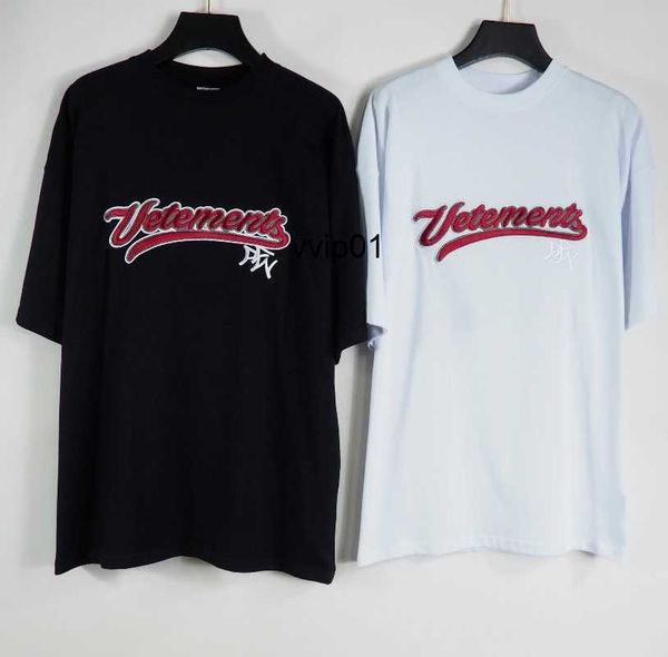 vtm embroidery round neck short sleeve t-shirt gaojie chao brand men's and women's casual loose tee, White;black
vtm embroidery round neck short sleeve t-shirt gaojie chao brand men's and women's casual loose tee, White;black