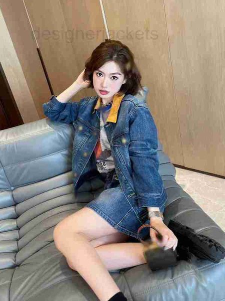 women's jackets designer high-end early autumn kusa locomotive style collar color contrast design worn jean jacket pdl0, Black;brown
women's jackets designer high-end early autumn kusa locomotive style collar color contrast design worn jean jacket pdl0, Black;brown