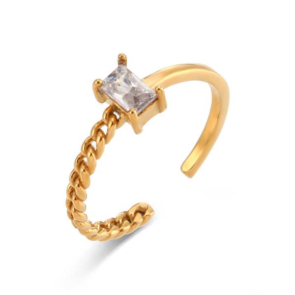 accessoires de bijoux 18k gold-plated stainless steel ring waterproof chain square diamond ring bijoux en aci inoxyd bague, Silver
accessoires de bijoux 18k gold-plated stainless steel ring waterproof chain square diamond ring bijoux en aci inoxyd bague, Silver
