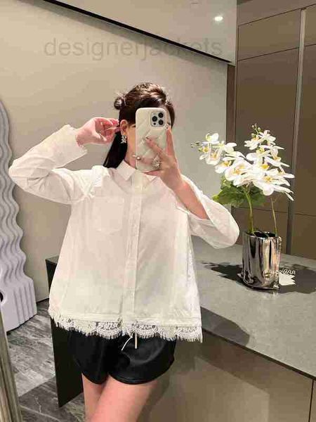 women's blouses & shirts designer high-end 23 early spring exquisite gentle lace edge stitching washed pure cotton white shirt dylr
women's blouses & shirts designer high-end 23 early spring exquisite gentle lace edge stitching washed pure cotton white shirt dylr