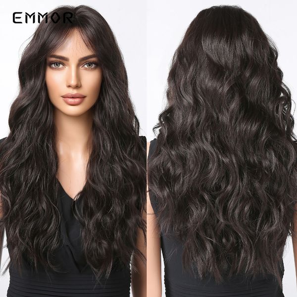 synthetic natural black brown water wavy wigs with bangs dark brown wave hair wig for women heat resistant fiber hair wigfacto
synthetic natural black brown water wavy wigs with bangs dark brown wave hair wig for women heat resistant fiber hair wigfacto