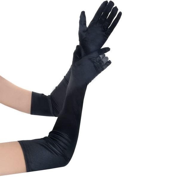 55cm satin gloves extended dress satin wedding performance ball gloves dress accessories etiquette gloves, White
55cm satin gloves extended dress satin wedding performance ball gloves dress accessories etiquette gloves, White