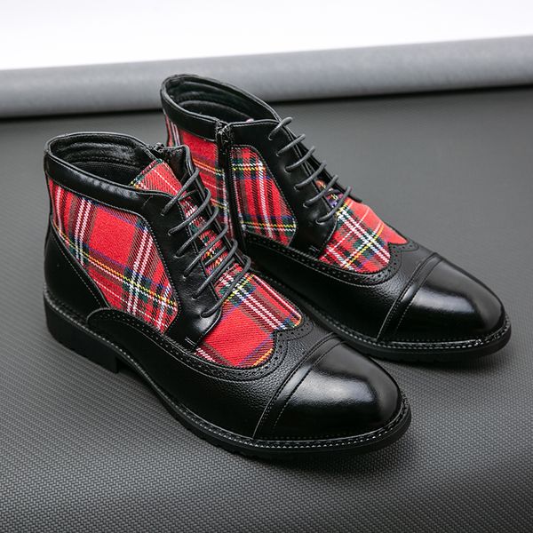 men desert boots canvas plaid splice high hemp set foot business casual boots classic comfortable large size 38-48, Black
men desert boots canvas plaid splice high hemp set foot business casual boots classic comfortable large size 38-48, Black