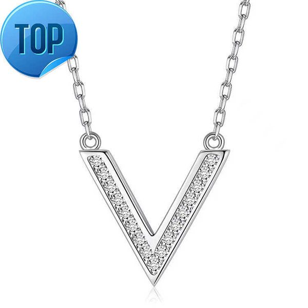in 2023 the new full drill letters v necklace not rub off fashion female temperament necklace, Silver
in 2023 the new full drill letters v necklace not rub off fashion female temperament necklace, Silver