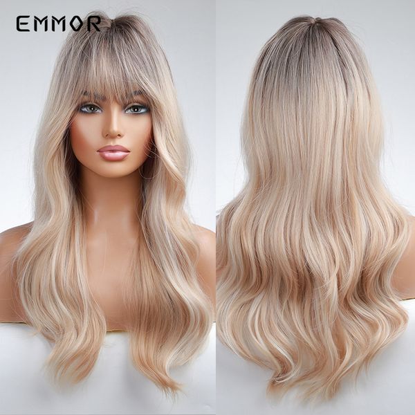 synthetic ombre brown to blonde long wig with bangs for women cosplay natural water wavy heat resistant wigsfactory direct, Black
synthetic ombre brown to blonde long wig with bangs for women cosplay natural water wavy heat resistant wigsfactory direct, Black