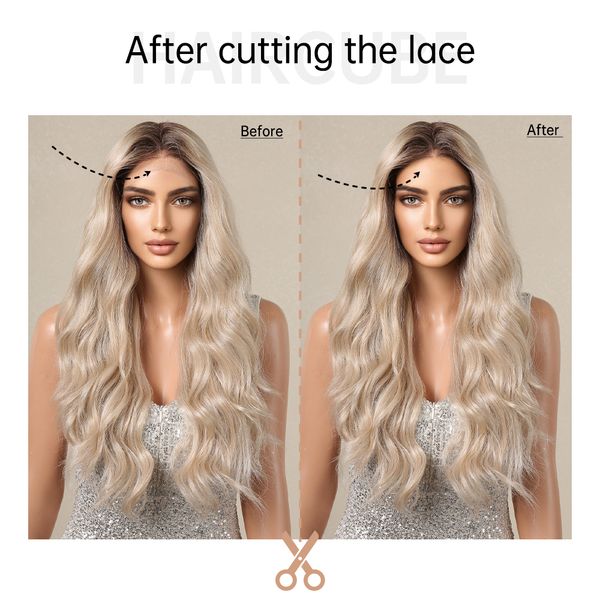 13*4 lace frontal synthetic wig long ombre blonde platinum wave lace wig for women daily party natural hairline wigfactory dire, Black
13*4 lace frontal synthetic wig long ombre blonde platinum wave lace wig for women daily party natural hairline wigfactory dire, Black