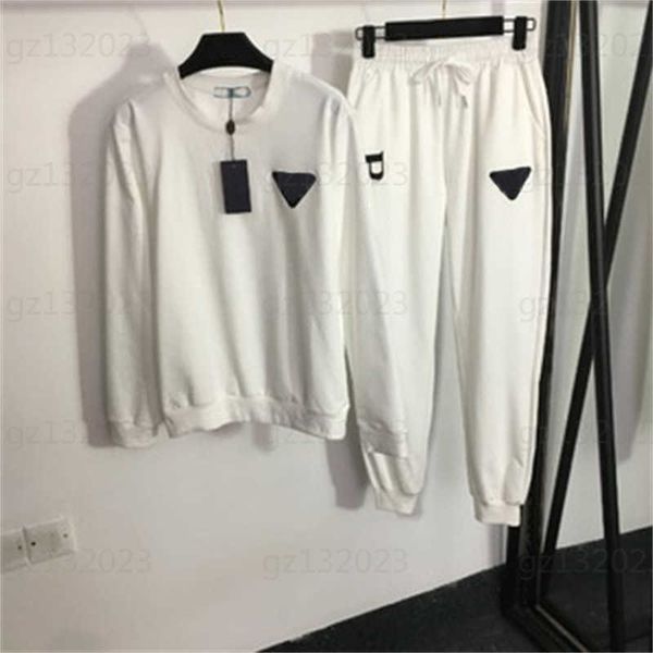 23ss tracksuit women designer two piece sets triangle label embroidered letters round neck long sleeve sweater elastic waist casual pants 2, White
23ss tracksuit women designer two piece sets triangle label embroidered letters round neck long sleeve sweater elastic waist casual pants 2, White