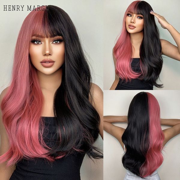 pink and black long wavy synthetic hair wigs with bangs cosplay christmas halloween party hair wig for women colorful wigfactory
pink and black long wavy synthetic hair wigs with bangs cosplay christmas halloween party hair wig for women colorful wigfactory