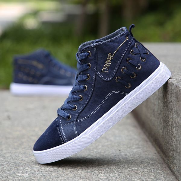 classic vulcanize canvas shoes for men navy blue sneakers with a high school students boys high-shoes man trekking shoes, Black
classic vulcanize canvas shoes for men navy blue sneakers with a high school students boys high-shoes man trekking shoes, Black