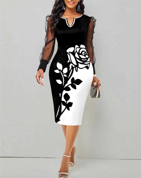 2023 autumn printed dress women's mesh sleeve pencil middle length hip skirt tie dye floral, Black;gray
2023 autumn printed dress women's mesh sleeve pencil middle length hip skirt tie dye floral, Black;gray