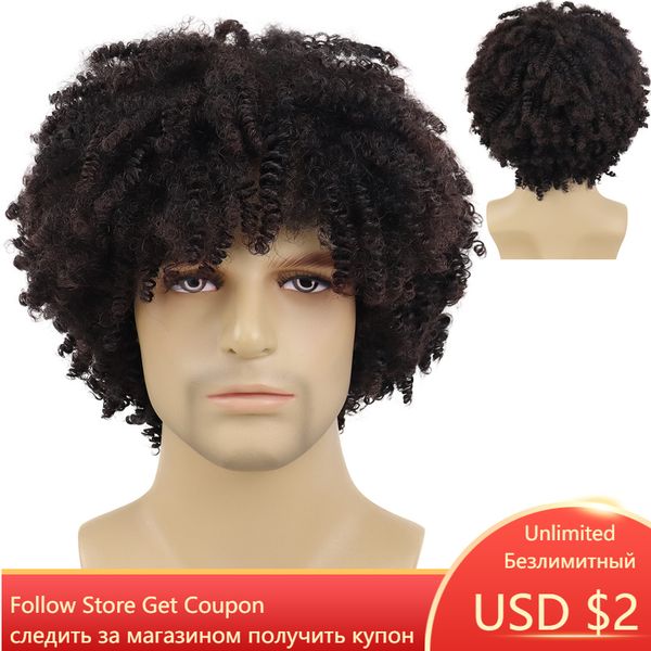 synthetic mens wig brown hair short curly wigs natural haircut kinky colly afro wig for man guys halloween costume wigfactory, Black
synthetic mens wig brown hair short curly wigs natural haircut kinky colly afro wig for man guys halloween costume wigfactory, Black