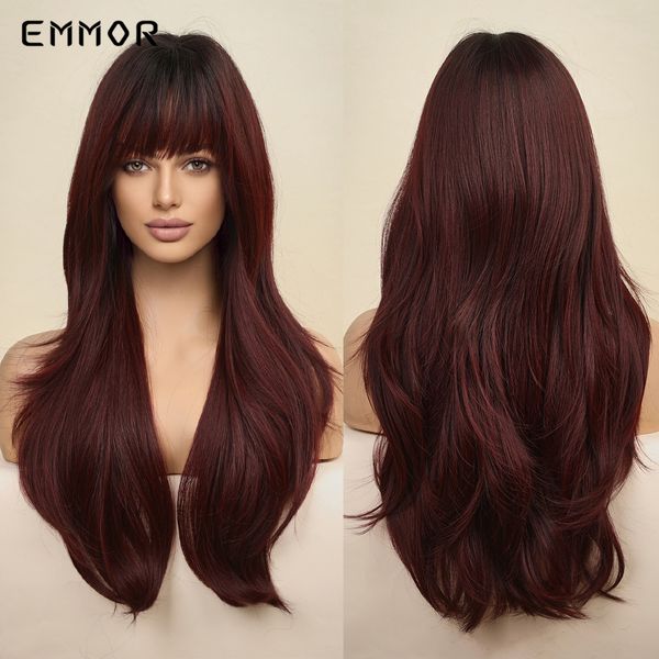synthetic wigs with bangs long body loose wave wigs for women ombre black to dark red heat resistant cosplay lolita wigsfactory
synthetic wigs with bangs long body loose wave wigs for women ombre black to dark red heat resistant cosplay lolita wigsfactory