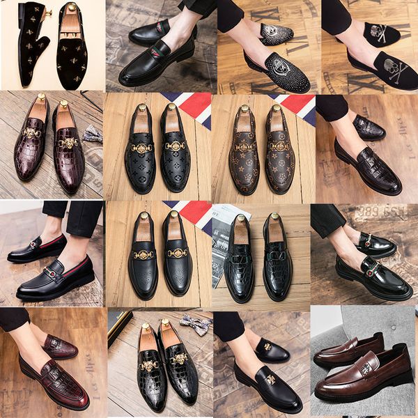 luxury brand crocodile print glossy leather shoes men's head embroidery leffer shoes men party bcasual shoes gentleman formal business, Black
luxury brand crocodile print glossy leather shoes men's head embroidery leffer shoes men party bcasual shoes gentleman formal business, Black