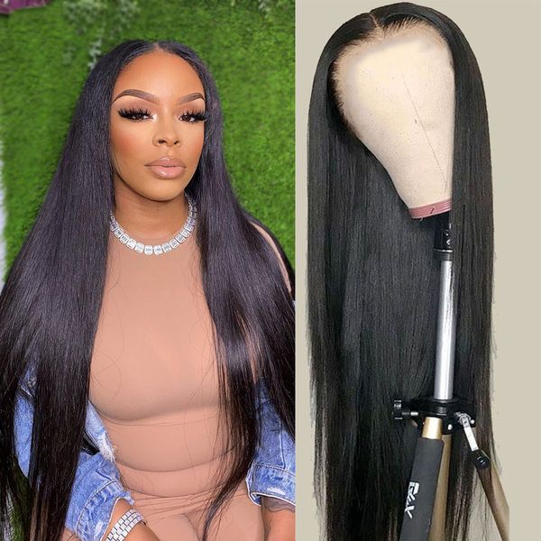 straight glueless wig 100% human hair for women wear and go wigs easy install straight pre lace closure wigs, Black;brown
straight glueless wig 100% human hair for women wear and go wigs easy install straight pre lace closure wigs, Black;brown