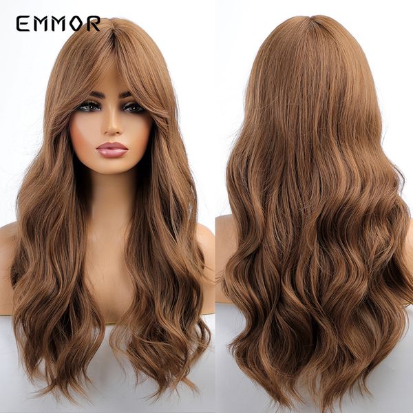 synthetic long wavy wigs with bangs cosplay natural ombre brown to dark blonde hair for women high temperature fiber wigfactory, Black
synthetic long wavy wigs with bangs cosplay natural ombre brown to dark blonde hair for women high temperature fiber wigfactory, Black