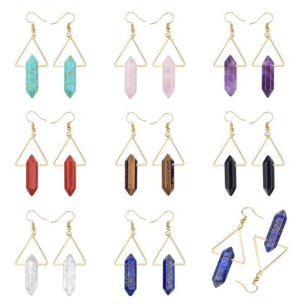 dangle drop earrings for women girls hexagonal double points healing crystal quartz gold plated triangle ear jewelry with hook, Silver
dangle drop earrings for women girls hexagonal double points healing crystal quartz gold plated triangle ear jewelry with hook, Silver
