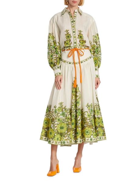 women's two piece pants australian designer designs a new spring/summer 2023 ramie printed shirt and linen printed skirt two-piece set, White 
women's two piece pants australian designer designs a new spring/summer 2023 ramie printed shirt and linen printed skirt two-piece set, White