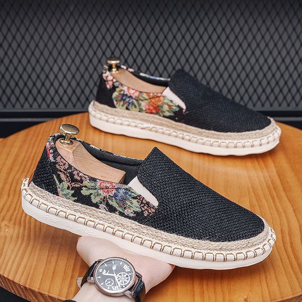2023 new mens shoes fashion woven embroidered casual comfortable canvas shoes for men zapatos de hombre, Black
2023 new mens shoes fashion woven embroidered casual comfortable canvas shoes for men zapatos de hombre, Black