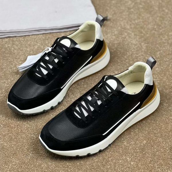fashion casual shoes men runners with monili running sneakers italy famous elastic band low knit calfskin designer breathable non-slip athle, Black 
fashion casual shoes men runners with monili running sneakers italy famous elastic band low knit calfskin designer breathable non-slip athle, Black